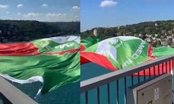 Fatih Sultan Mehmet Köprüsü’ne dev Amedspor bayrağı asıldı