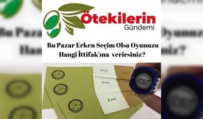 Bu Pazar Erken Seçim Olsa Oyunuzu Hangi İttifak'ına Verirsiniz?