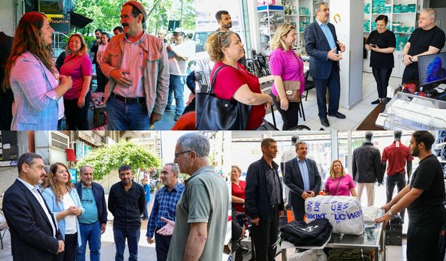 Eş Başkanlardan Lise Caddesi'inde Esnaf Ziyareti