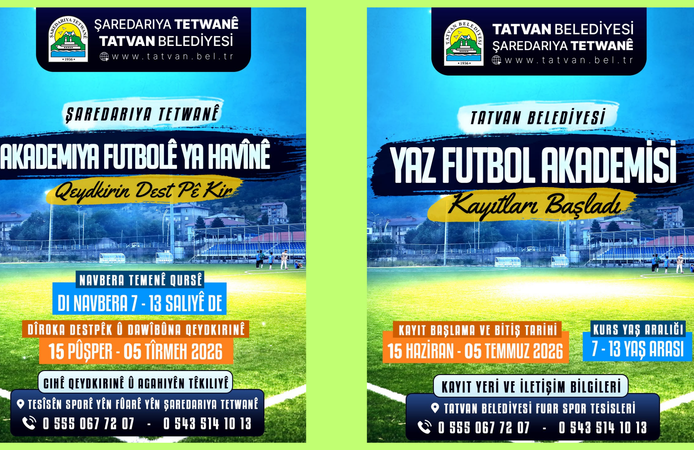 Tatvan Belediyesi Yaz Futbol Akademisi Kayıtları Başladı