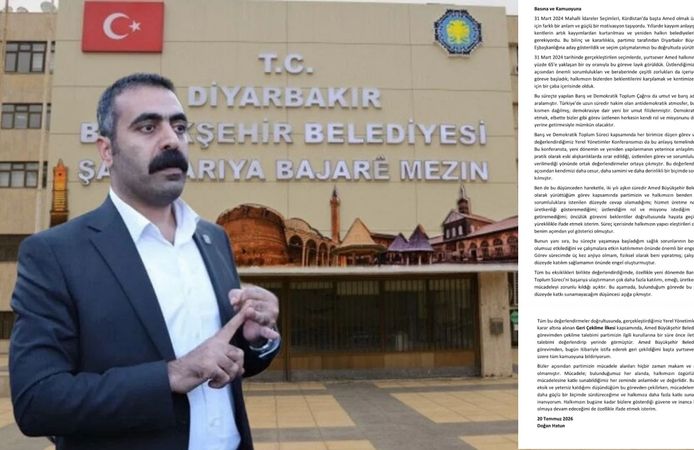 Hatun’dan Amed Büyükşehir Belediyesi’nden istifa açıklaması