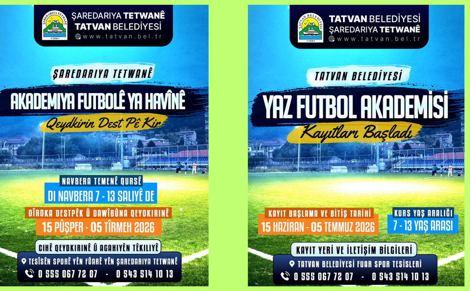 Tatvan Belediyesi Yaz Futbol Akademisi Kayıtları Başladı