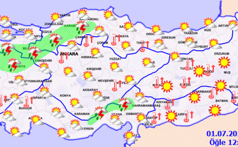 Bazı kentlerde sıcaklık 40 dereceyi bulacak