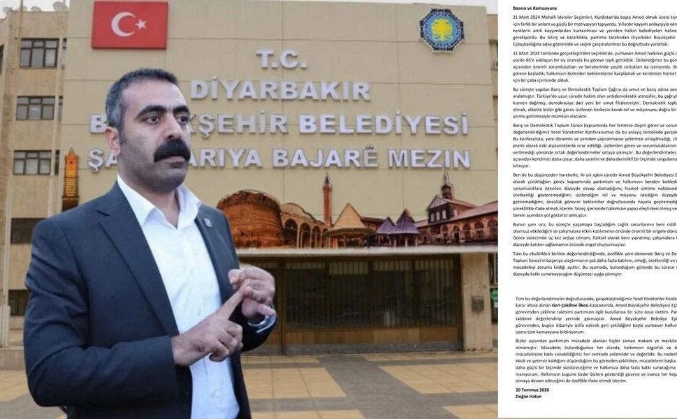 Hatun’dan Amed Büyükşehir Belediyesi’nden istifa açıklaması