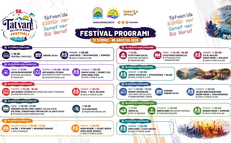 Tatvan’da 58’inci Kültür ve Sanat Festivali için geri sayım başladı