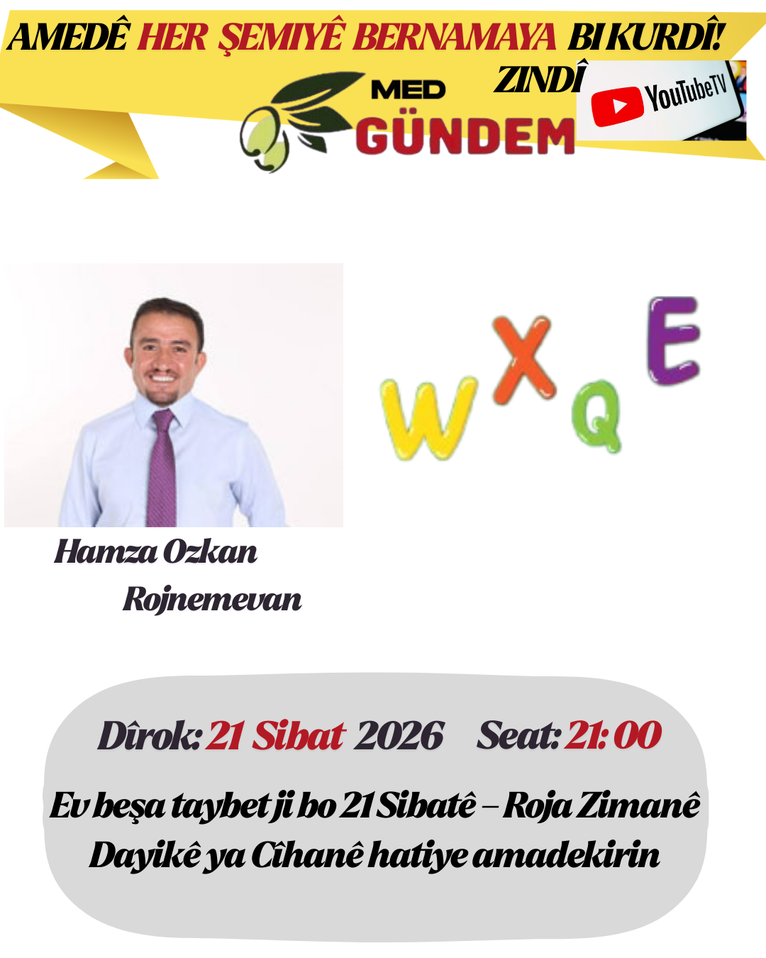 “Her Şemiyê Bernameya Bi Kurdî”